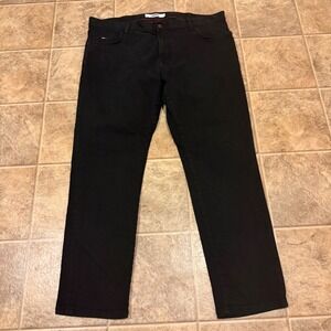 Tommy Jeans Mens Black Straight Leg Stretch Denim Pants 40x30 40/30